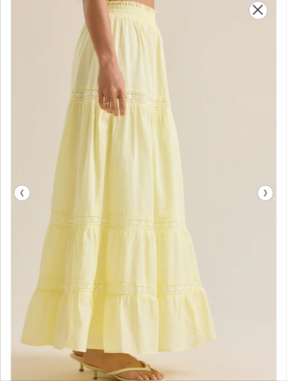 Altar'd State Skirt NWT Size L Yellow Maxi High Waist Lined Boho Cottagecore